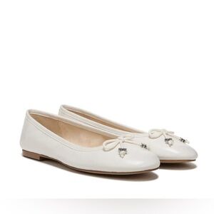 Sam Edelman Felicia Luxe White Leather Ballet Flats - NWT